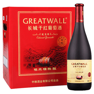中粮长城红酒干红葡萄酒橡木桶蛇龙珠750ml6瓶整箱送礼送长辈